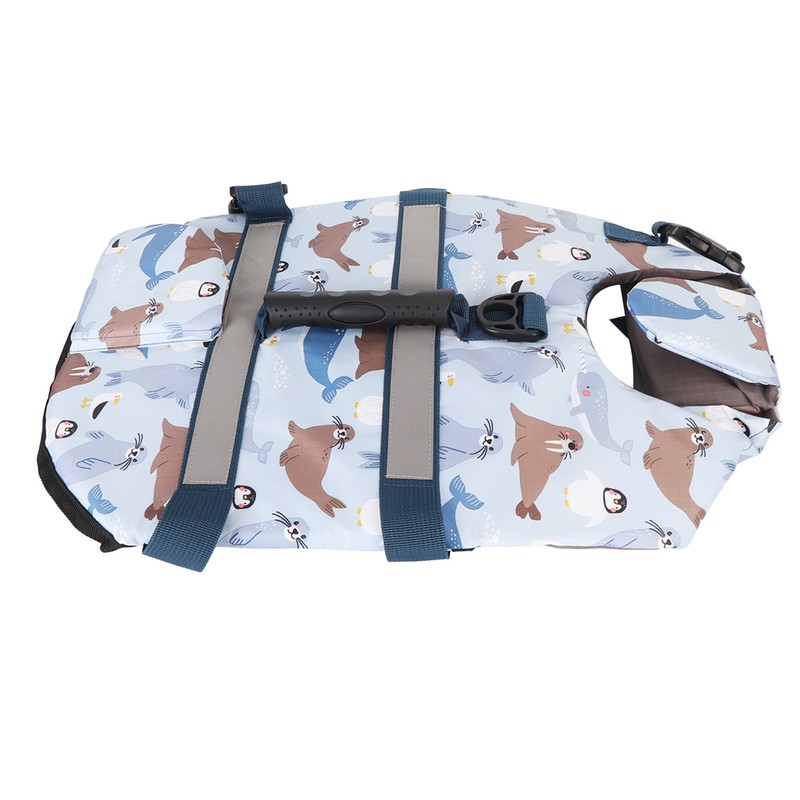 Dog Life Vest Reflective Adjustable Pet Floatation Life Jacket with