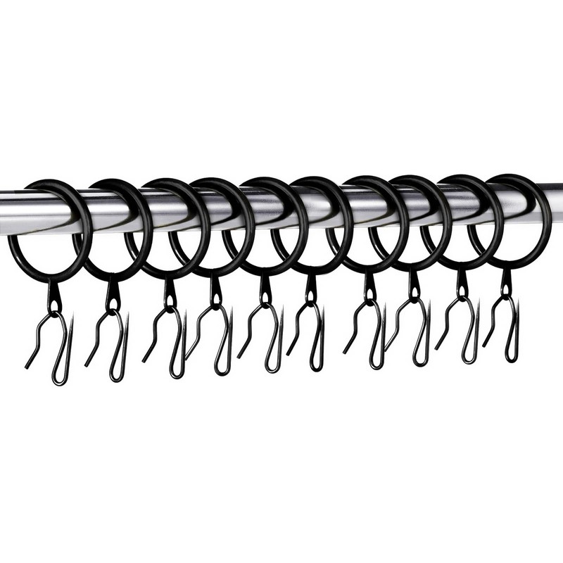 44 Pcs Metal Drapery Curtain Rings with Hooks Hanging Curtain
