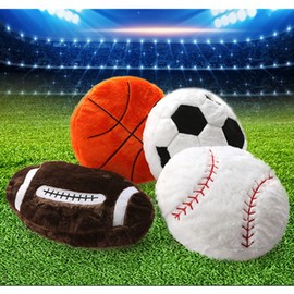 Basketball Plush Pillow Fluffy Durable Stuffed Football Throw Pillow Ball Sports,14inch/35cm Ball Pillow Soft Durable Round Plush Pillow Toy Sofa Room Decoration Gift (Orange basketball)