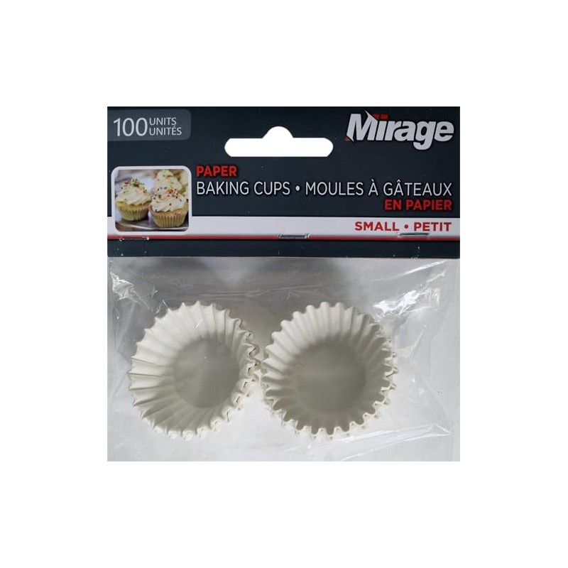 Mirage, 100 Small Baking Cups - Non-Stick and Durable