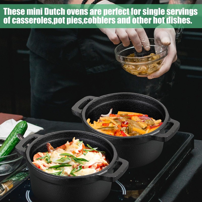 Suttmin 2 Sets 20 oz Dutch Oven Pot with Lid