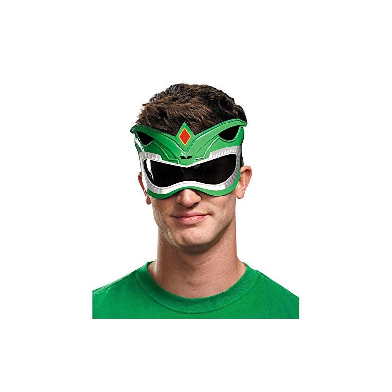Disguise Men's Green Ranger Adult 1/4 Costume Mask, Green, One