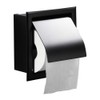 AmandaJ Toilet Roll Holder Stainless Steel Matt Black Built-in Wall