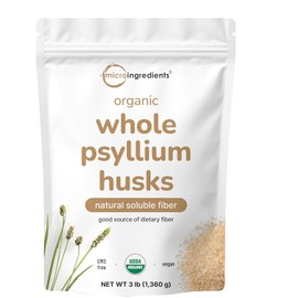 Organic Whole Psyllium Husks - Daily Fiber Supplement 3lbs