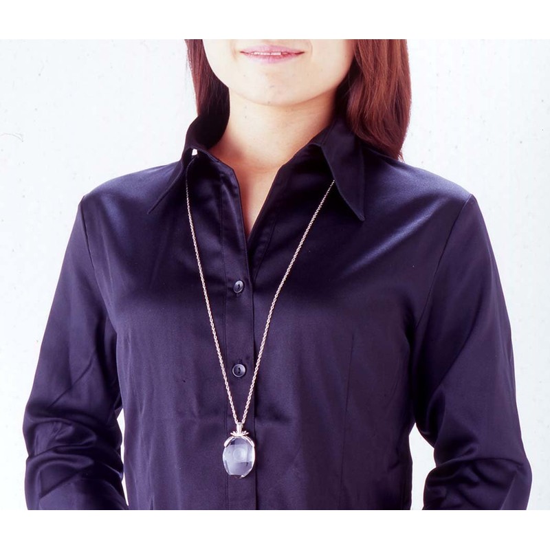 Hogdseirrs Crystal Loupe Pendant Necklace (Antique Silver)