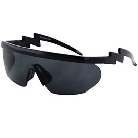 FLAWLESS EYEWEAR Semi Rimless Performance Wrap Around Sport Style Retro Mirrored Unisex Sunglasses (Black)