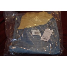 a:glow Maternity Belly Panel Girlfriend Capri Jeans Size XS Medium Blue Wash NEW