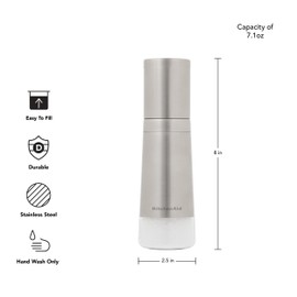 KitchenAid Stainless Steel Filled Salt Grinder, 8 Inch