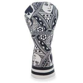 IMUSUBI Poker Golf Headcover Golf Club Covers Fairway Wood Cover Headcover with Premium Synthetic Leather Material Embroidery Poker Pattern Fits for All Brand Golf Clubs. (for Driver(White)
