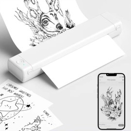 Phomemo M08F Inkless Portable Bluetooth Printer – Supports 8.5" x 11" Letter & A4 Thermal Paper, Compatible with iOS, Android & Laptops, Perfect for Office, Home, School, Business & Travel:_White