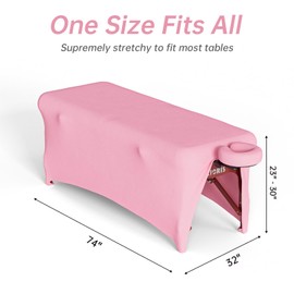 CLORIS Elastic Massage Table Cover Protective Spa Treatment Sheet Excellent Universal for Massage Lash Table with Headrest Cover - Pink