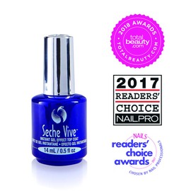 Seche Seche Vive Instant Gel Effect Top Coat, Nail Polish for Manicure and Pedicure, 0.5 oz, 2-pack