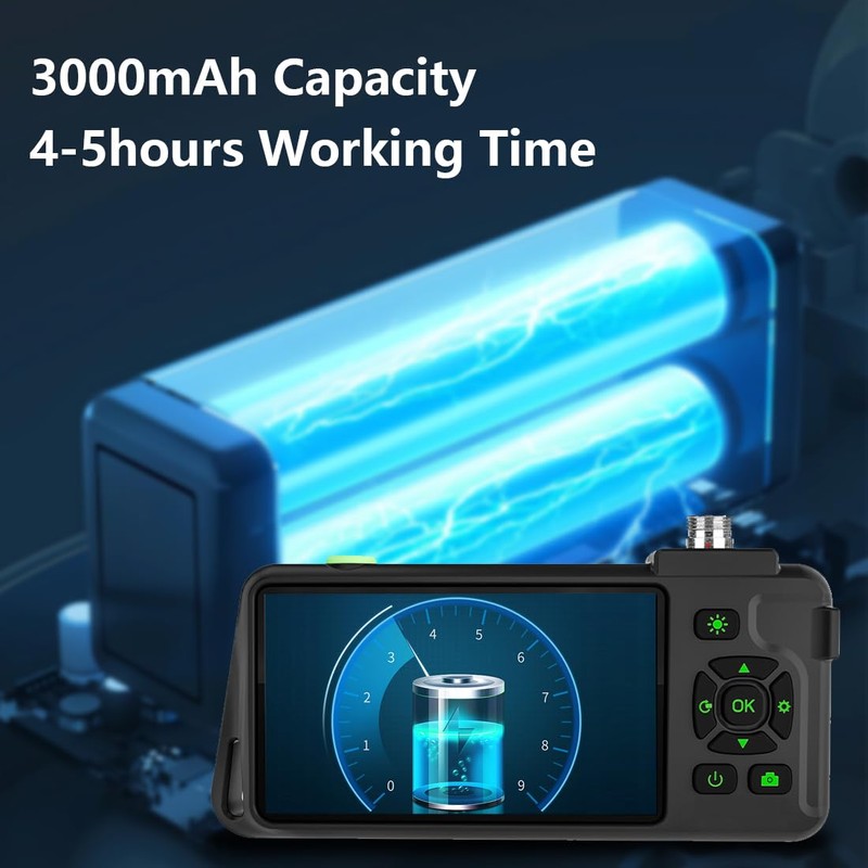 Triple Lens Industrial Endoscope, 1080P Borescope Inspection Camera with Lights,