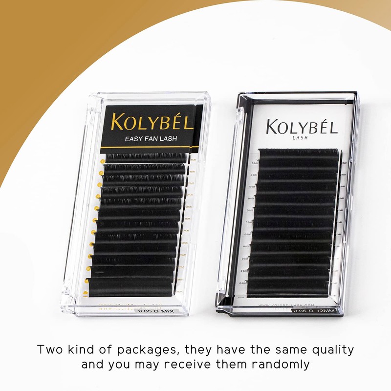 KOLYBEL Eyelash Extensions Easy Fan Lashes 0.05 Thickness D Curl