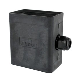 Leviton Portable Outlet Box, Sing-Gang, Extra Deep, Pendant Style, Cable Diameter 0.230-Inch, 0.546-Inch, 3099-1E, Black