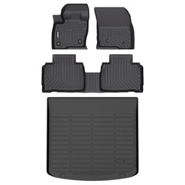 GINOWY- Floor Mats Cargo Liner Set for Lincoln MKX 2016-2018 / Nautilus 2019-2023 TPE All Weather Protection Nautilus Car Mats Anti-Slip Trunk Mat Waterproof Car Accessories Floor Liners Black