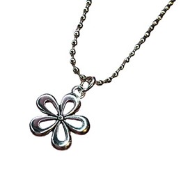Collar para mujer, cadena de collar con colgante de flor de tendencia, temperamento, cadena de cuello simple, ajustable, cadena redonda, Zinc         