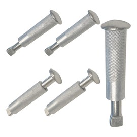 Anchor Screws for Tarpaulin Anchor Bolts for Pool Covers Pack of 5 Pool Dowels Bolt Anchors 100% Stainless Steel (Steel Aluminium) Rustproof Retractable 16 x 65 mm (5)