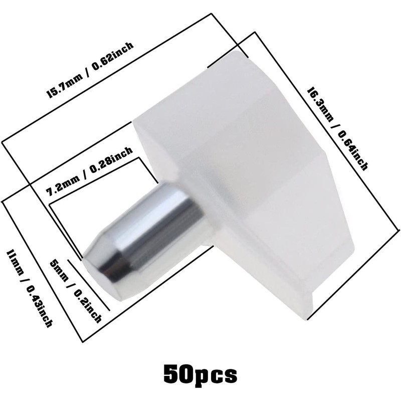 50Pcs Shelf Support Pegs Shelf Holder Pins, Support Cabinet Shelf
