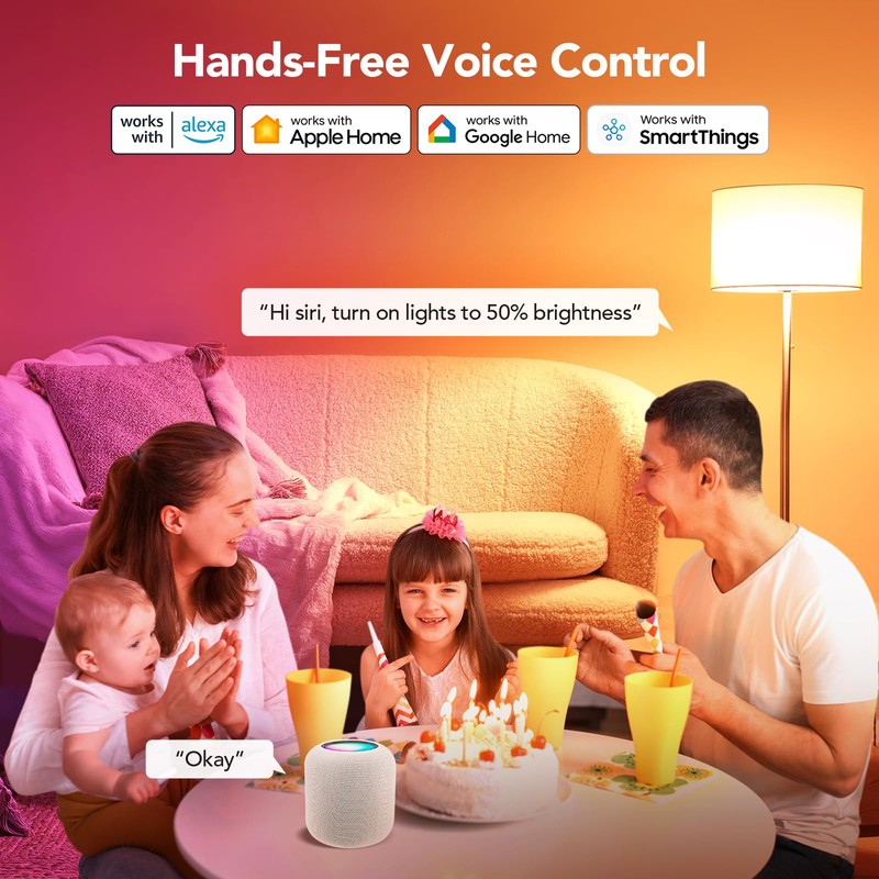OREiN Matter Smart RGBTW Bulb, Smart Light bulbs with Remote