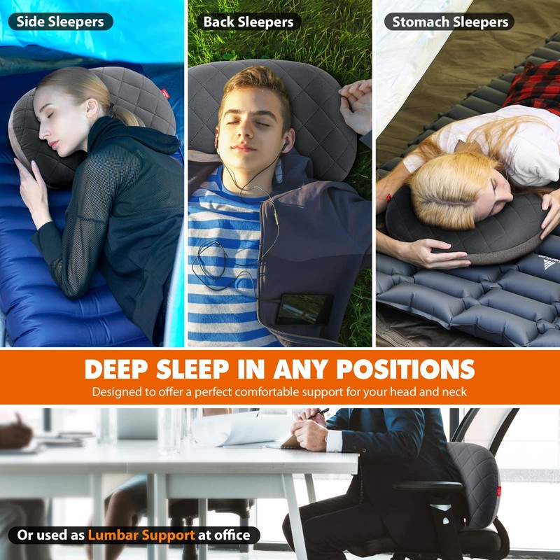 HIKENTURE Inflatable Pillow, Camping Pillow, Inflatable Pillow, Camping Travel Pillow,