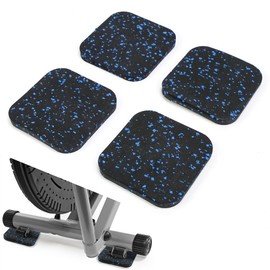 LBG Products 4Pack Treadmill Pad,Exercise Equipment Mat,High-Density Rubber Pad for Shock Absorption and Anti Slip Protection of Hardwood Floors & Carpets,Black and Blue