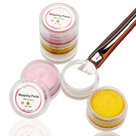 TgoBeauty Eyebrow Mapping Brow Paste 30g Metallic Colors White Pink Golden Brow Contour Paste Eyebrow Tinting Tool for Micropigmentation (White+Pink+Golden)