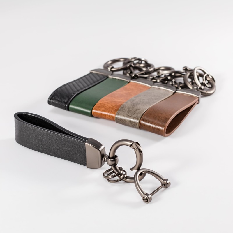 MING DI Genuine Leather Car Keychain (Night black)