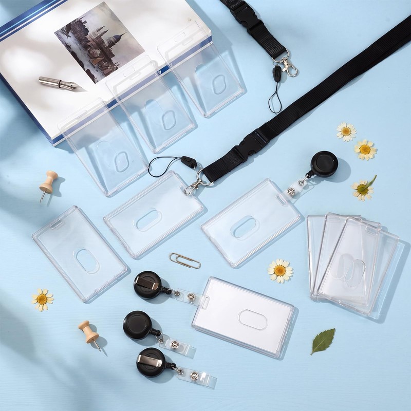 Geyoga 35 Pcs Badge Holders Kit Lanyards for ID Badges