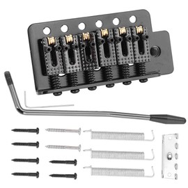 Fafeims Guitar Tremolo Bridge,Guitar Vibrato Bridge with Roller Single Locking Bridge Tailpiece Tremolo System Accessory for Guitar Replacement. (Black)