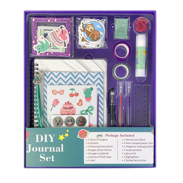 Adamantite Girl Gifts DIY Journal Kit - 70 Pcs,Suitable for
