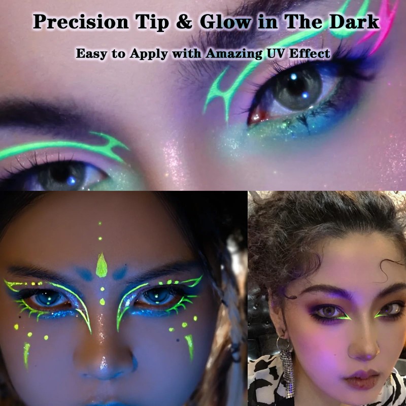 Matte Liquid Eyeliner, Neon Rainbow Colorful Eyeliner Pencil, Waterproof Long