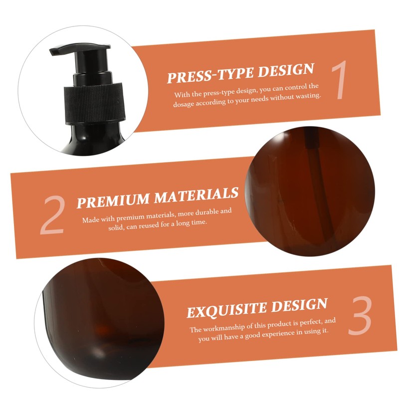 Baluue 2sets Mini Airless Pump Bottle Dispenser Refillable Soap Shampoo