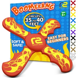 Boomerang for Kids - It Really Does Fly Back - Fun & Easy to Use Toy Gifts for Boys & Girls - Soft Foam Design Allows for Safe Play Perfect Beginner Toy Gift Idea & Kids Boy Birthday Party Activity