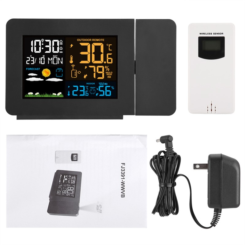 Weather Forecast Temperature Detection Projection Alarm Clock Waterproof Digital Clock