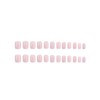 French Tip Press On Nails Short Fake Nails Square Glossy