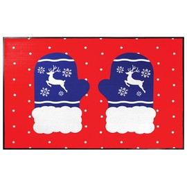 Notrax Christmas Mittens 2'x3' Seasonal Door Mat with Vinyl Backing for Indoor/Outdoor Use, 195SCM23RD