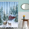 Fitumiw Winter Christmas Shower Curtain 72" x 72" Winter Snowy