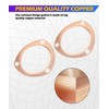 SCUARI 2PCS Exhaust Flange Gasket,Car Accessories Header Gasket,3 Inch Copper