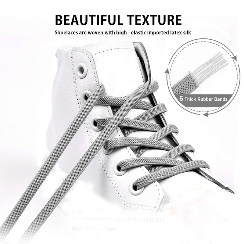 anan520 Tieless Elastic Shoe Laces, No Tie Shoelaces for Kids/Adults