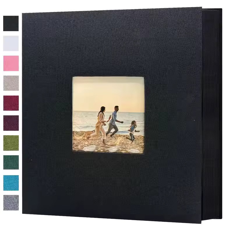 Linen 4x6 Photo Album with Cover Window, 200/300/600 Pockets