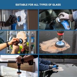 Glass Polish (3'') Glass Scratch Removal Kit for use with a Drill on All Glass Surfaces