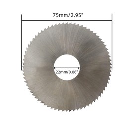 Rannb 72 Teeth Slitting Saw Blade Circular Saw Blades Slitting/Slotting Saw Holder 75mm/2.95" Dia 2.5mm/0.098" Thick
