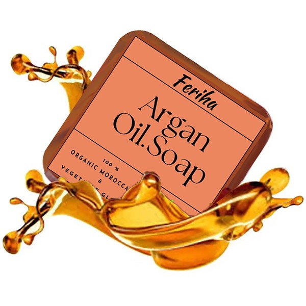 FERIHA Organic Argan Oil Hard Soap - Gentle Cleansing -