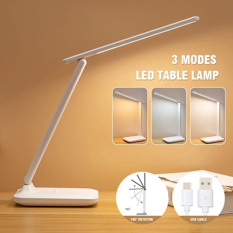 1xTouch LED Desk Lamp Bedside Study Reading Table Light USB