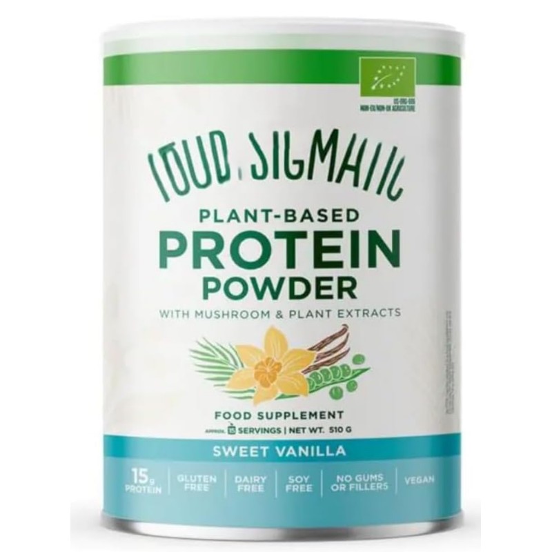 Plant-Based Protein Powder with Mushroom & Plant Extract, Sweet Vanilla,