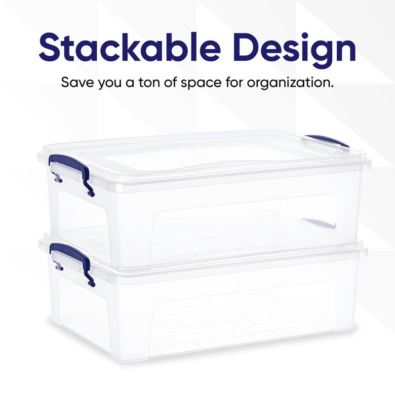 Superio Clear Storage Box with Lid, 22 Quart Plastic Container