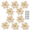 SECALIFE 10 PCS Christmas Tree Flowers Decorations with Clip, 15cm