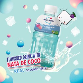 Mogu Mogu Drink Bubble Gum (6 Bottles) Delicious drinks made with nata de coco (coconut jelly). Fun chewable juice boxes for kids. Juice bottles made for adults and kids. Famous Asian drinks