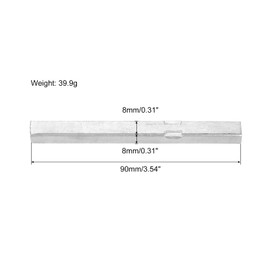 sourcing map 1pcs Door Spindle Bar, 90mm Long Door Knob Spindle, Iron Handle Spindle Bar Door Lock Replacement Parts for Most Type Door Knobs, Silver